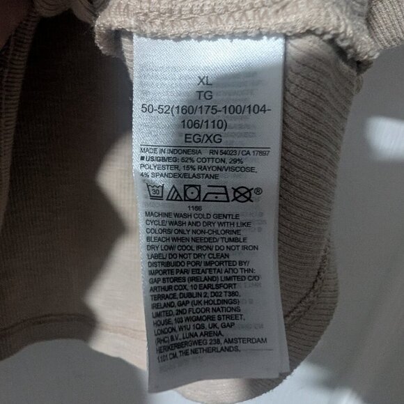 Gap | Ribbed Henley Polo T-Shirt In Wicker Beige - Picture 6 of 8